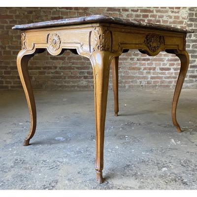 Table à Gibier Régence, Liège Fin Dix-neuvième chêne et marbre