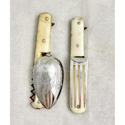 Travel Cutlery, Sterling Silver, 19th Century France, Corkscrew