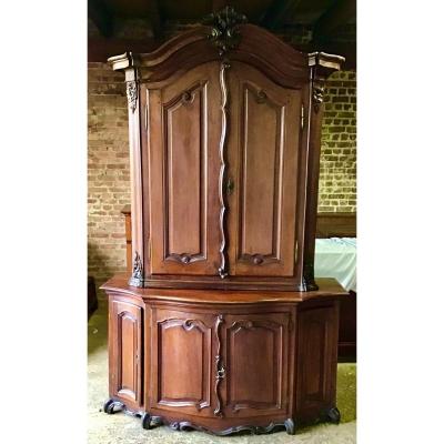 Argentière Louis XV Period In Oak, Flanders Around 1750, Sideboard, Two-body