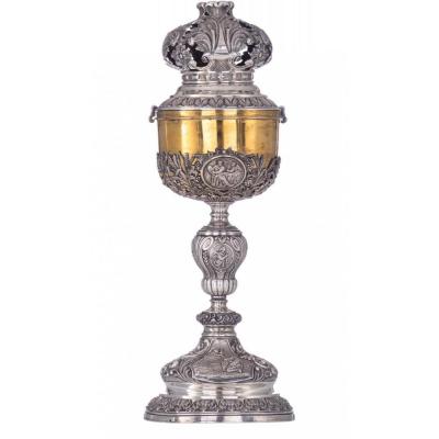 Ciborium, Silver , Belgium Around. 1830-1850