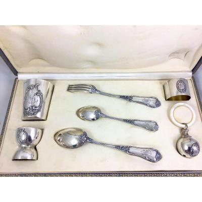 Wolfers Christening Set, Sterling Silver, 1890-1910