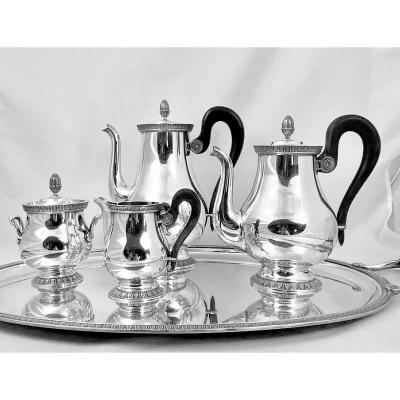 Coffee Set On Tray, Malmaison, Christofle