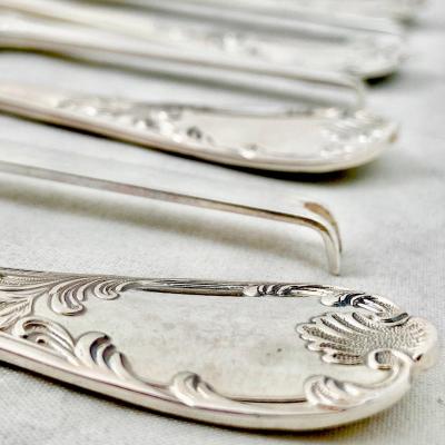 12 Lobster Picks Marly Pattern By Christofle 