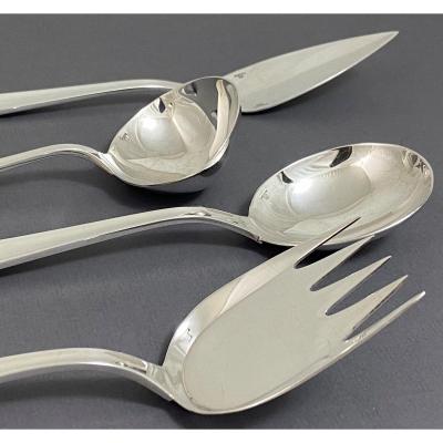 Canteen ”orly” 124 Pieces, Lino Sabattini For Christofle 1957, Silver Plated