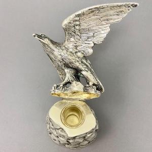Stunning  Imperial Eagle Inkwell, Silver 800% , Circa 1880