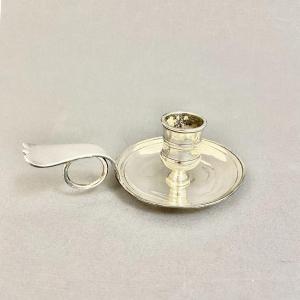 Hand Candle Holder, France, 18th C., Silver Plated