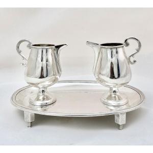 Pair Of Holy Mass Cruets, Spain, Circa 1800, Torre, Ruiz, Sterling Silver
