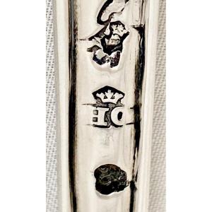 Pot Spoon, Antwerp 1766, Petrus Hoffinger, Sterling Silver, “brijlepel”