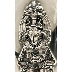 Masonic Coffee Pot, 1819-38, Paris, Sterling Silver,by  N.x.goulin,