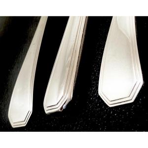 Cutlery Set America, Christofle, 145 Pieces For 12 People, Silver Metal, Art Deco