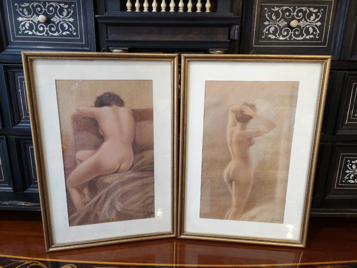 Dipinti raffiguranti " studio di nudo " di Luigi Biggi