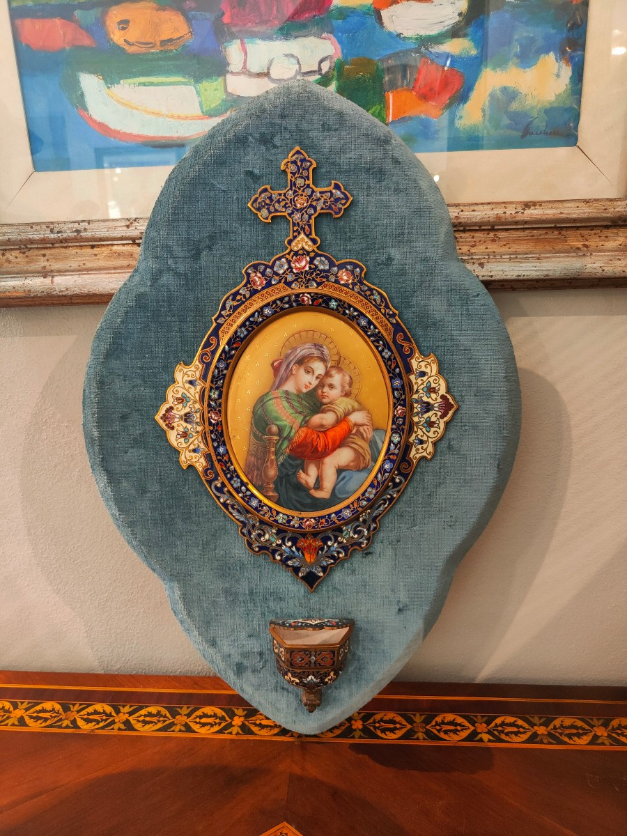 Grande acquasantiera  cloisonne
