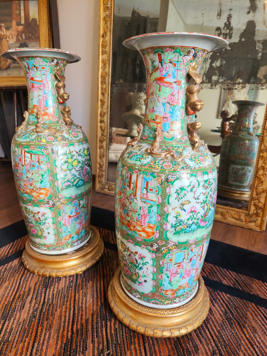 Grande coppia di vasi canton, epoca: XIX secolo