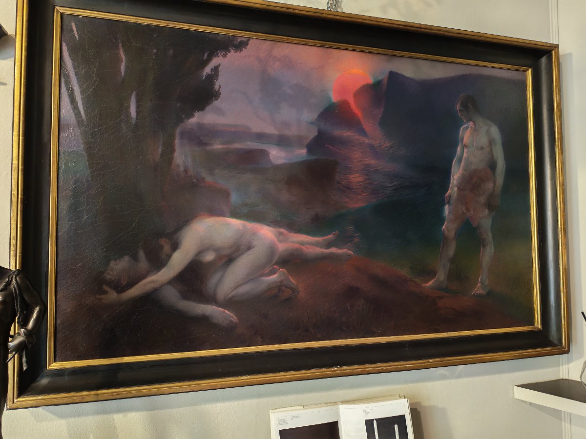Grande ed importante dipinto del pittore tedesco Paul Schad-Rossa, -photo-2