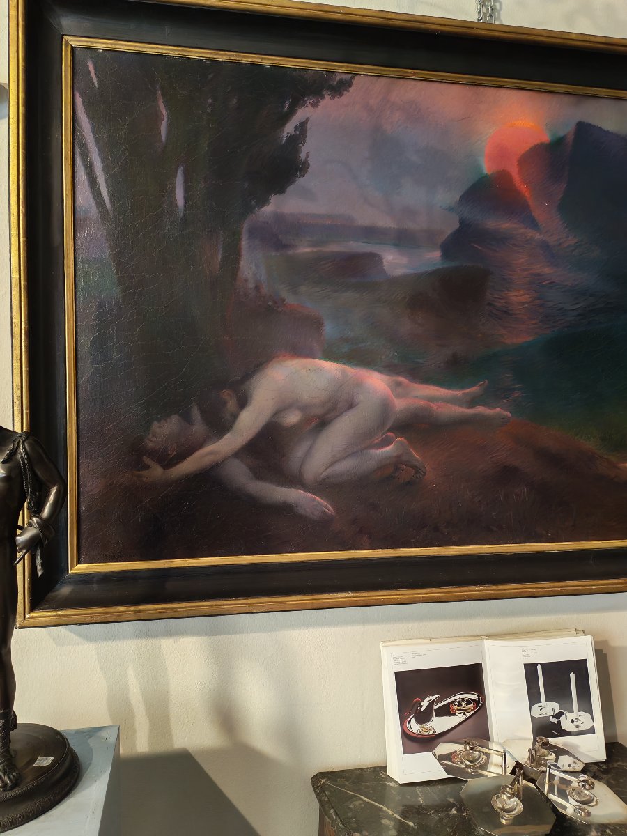 Grande ed importante dipinto del pittore tedesco Paul Schad-Rossa, -photo-3