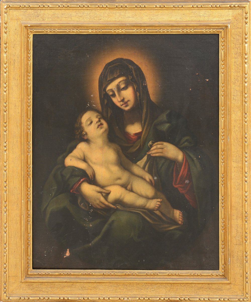 Grande dipinto del XVII secolo, Madonna con bambino