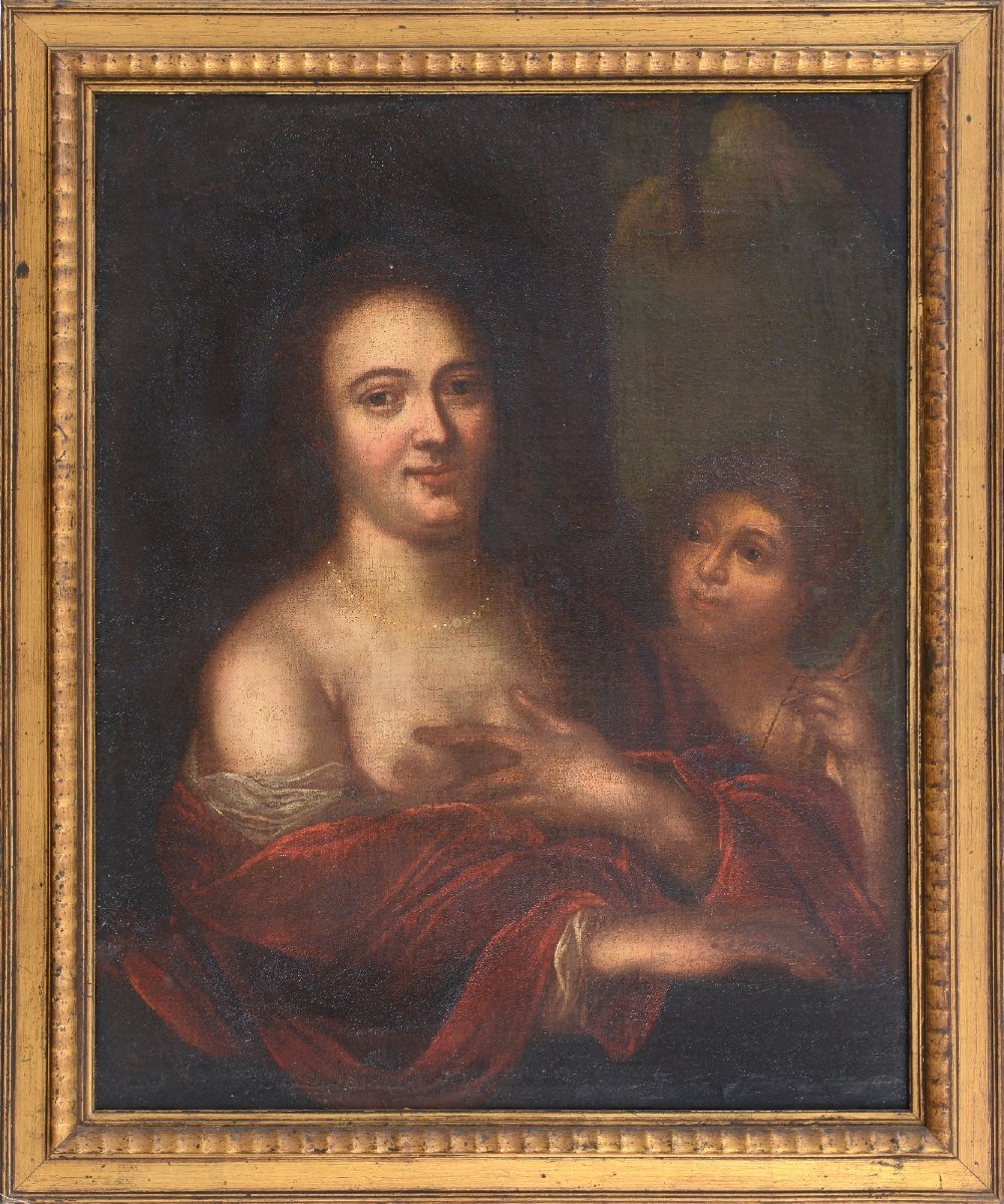 Dipinto dama con bambino del XVII 