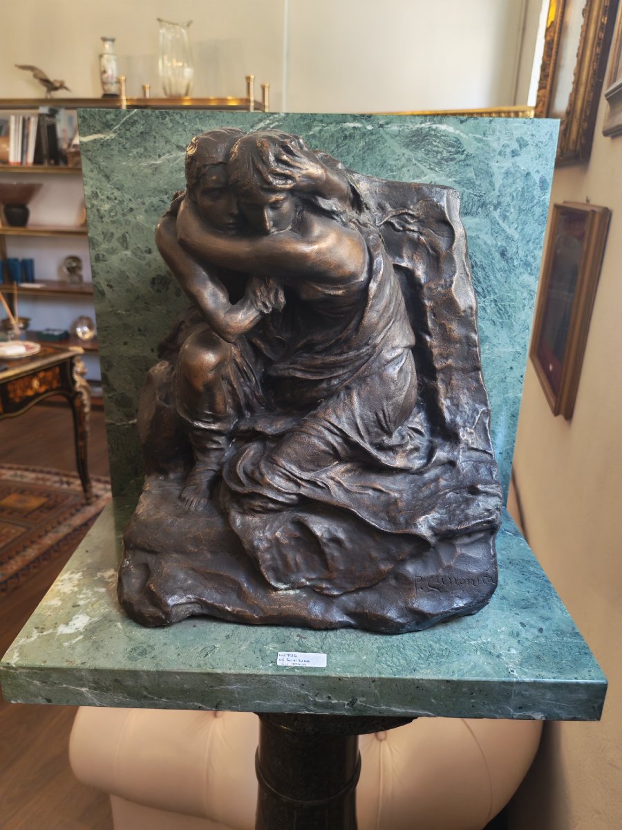 Importante Scultura in bronzo, intitolata l'abisso, di Pietro Canonica-photo-2