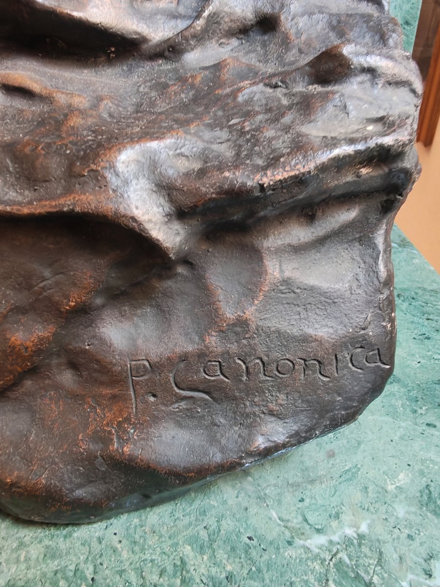 Importante Scultura in bronzo, intitolata l'abisso, di Pietro Canonica-photo-4