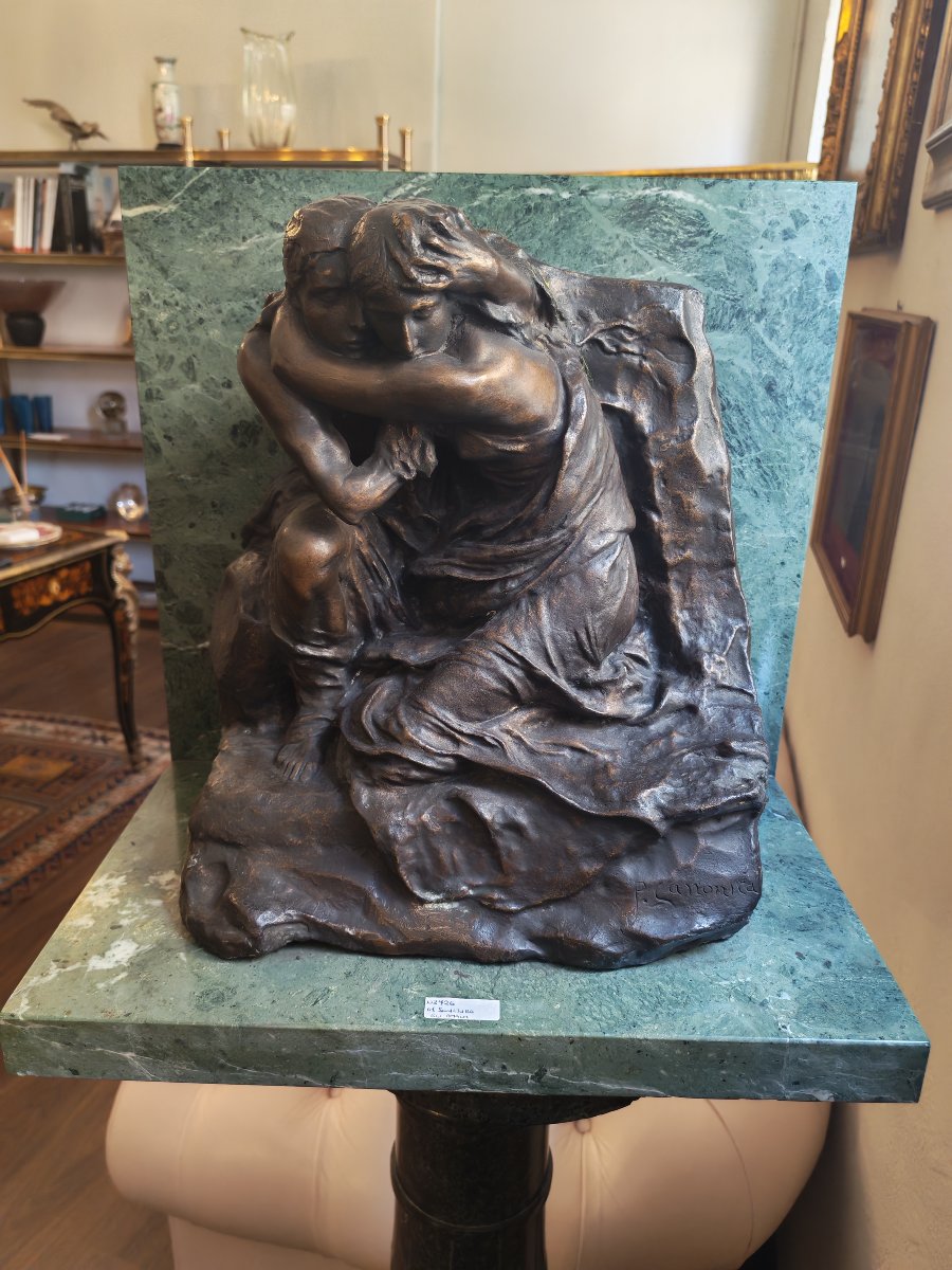 Importante Scultura in bronzo, intitolata l'abisso, di Pietro Canonica