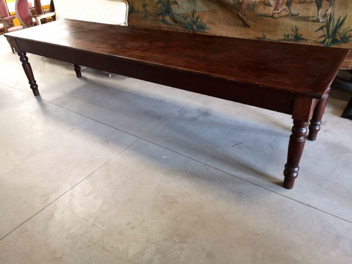Grande Table En Bois De Sapin, époque: 19ème Siècle-photo-4