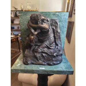 Importante Scultura in bronzo, intitolata l'abisso, di Pietro Canonica
