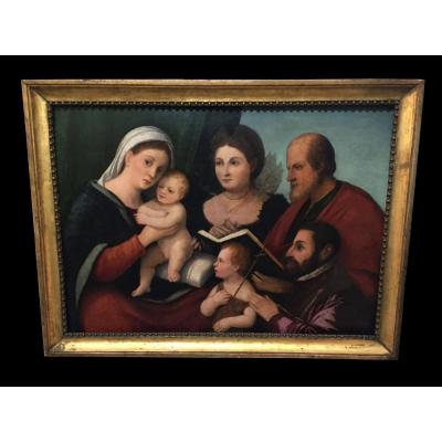  Peinture, Huile Sur Panneau, Représentant Madonna Avec Enfant, époque: 500