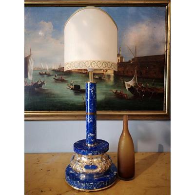 Lampe En Lapis Lazuli Et Argent