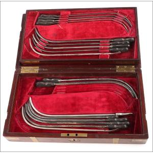 Antique Benique Dilator Set In Mahogany And Brass Case, 19th Century