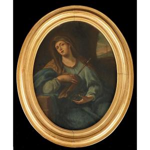 Our Lady Of Sorrows, Northern Italian School, Oil On Panel,circa 1680-1720