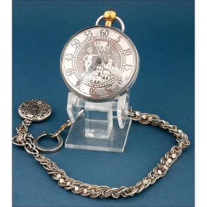 Antique Erotic Verge-fusee Pocket Watch. Silver. London, 1823