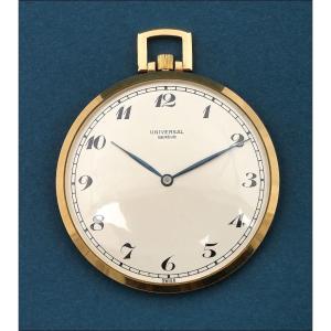 Ultrathin Universal Genève 18k Gold Pocket Watch. Switzerland, C. 1955