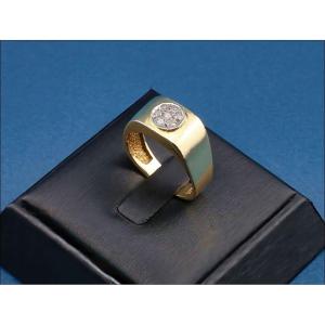 Vintage 18k Gold Ring With 7 Natural Diamonds In A Floral Setting