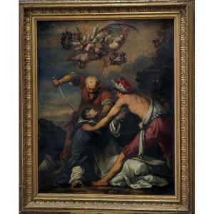 Antique Oil On Copper. Saint Peter Of Verona. Neapolitan Italian School Ca. 1650