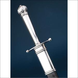 Italy–germany. Antique Luxury Hunting Sword With Silver Hilt. C.1900