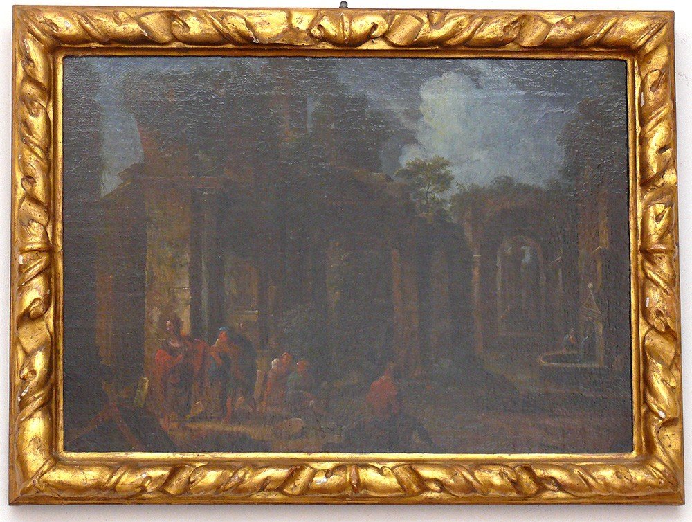 Coppia di dipinti "Rovine" - CA/1048 - XVIII secolo-photo-2
