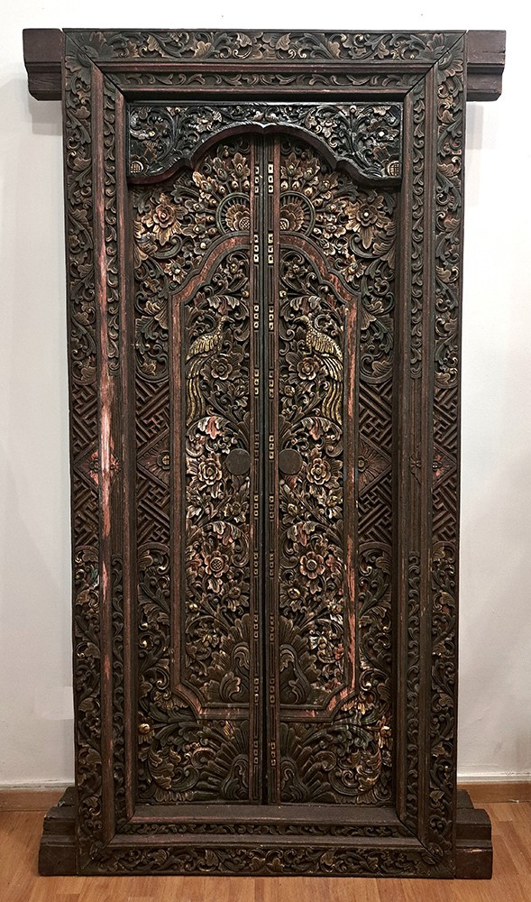 Porta Indiana in legno intagliato e dorato