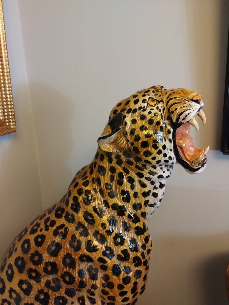 Giaguaro in ceramica policroma-photo-2