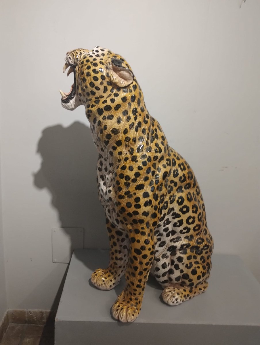 Giaguaro in ceramica policroma-photo-3