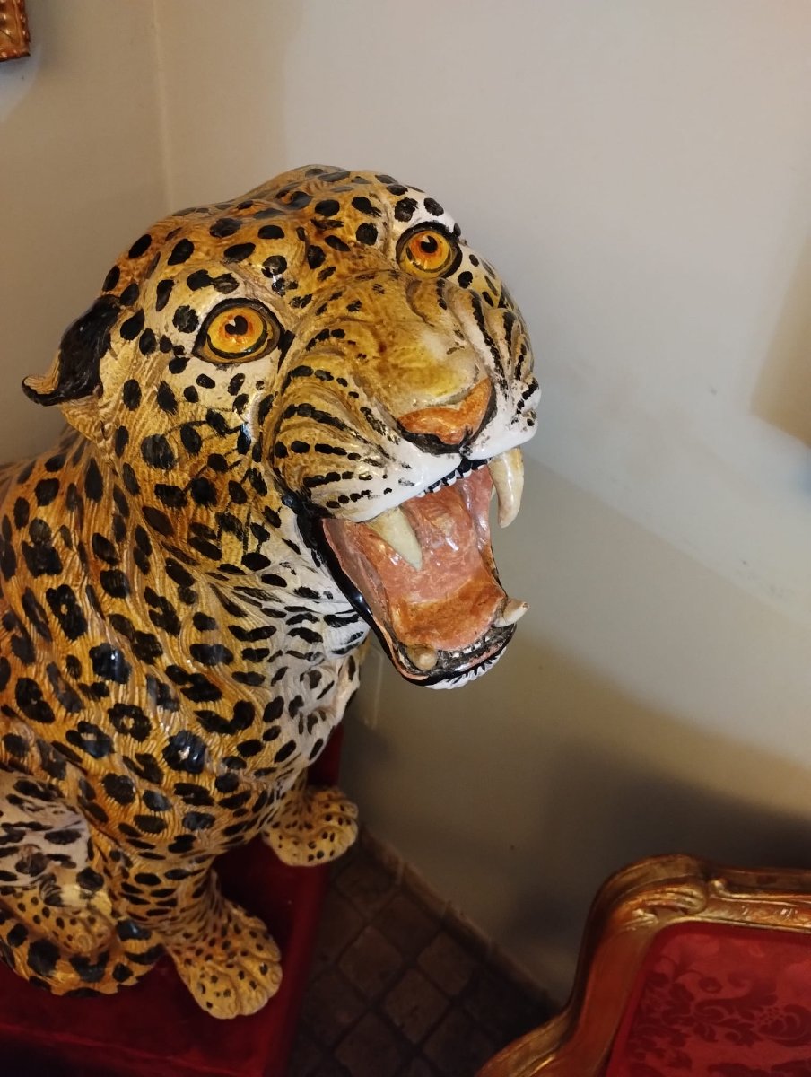 Giaguaro in ceramica policroma-photo-4