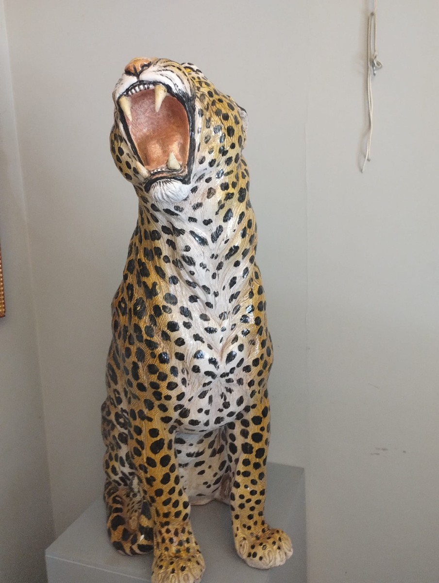 Giaguaro in ceramica policroma