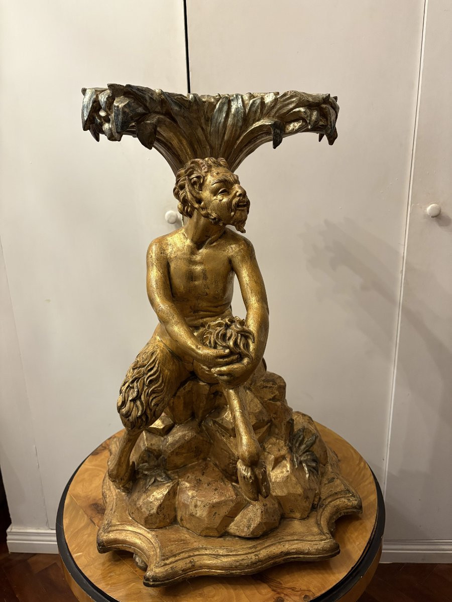 Coppia di sculture (consolle) in legno dorato -photo-2