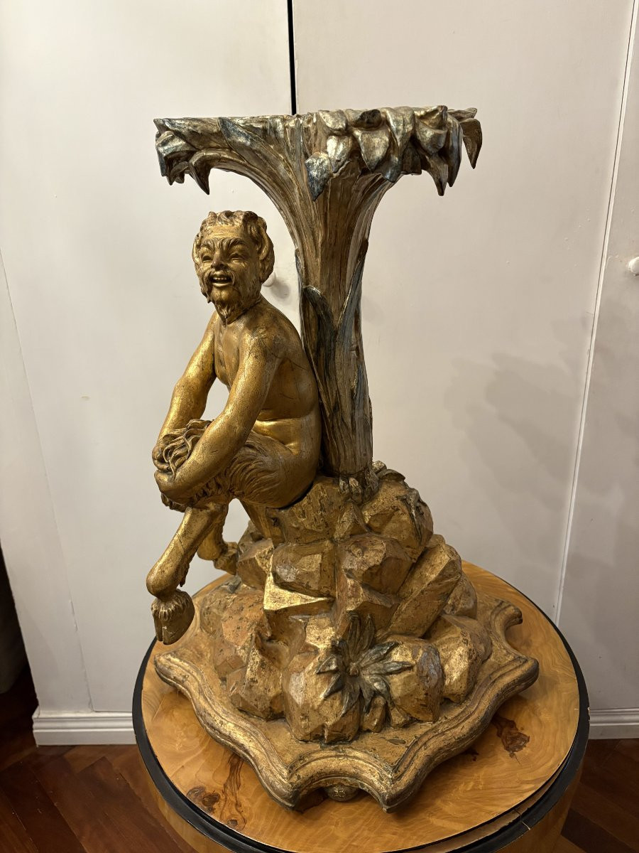 Coppia di sculture (consolle) in legno dorato -photo-4