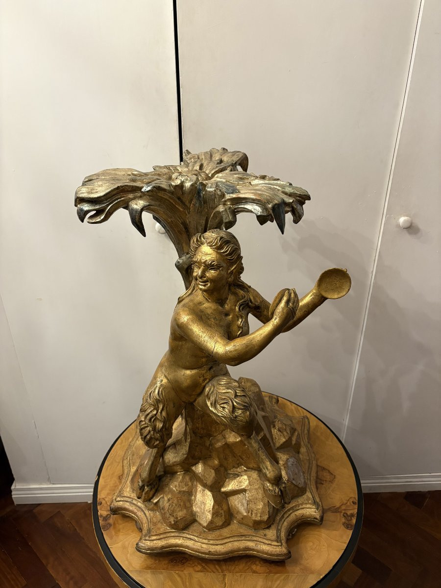 Coppia di sculture (consolle) in legno dorato -photo-2