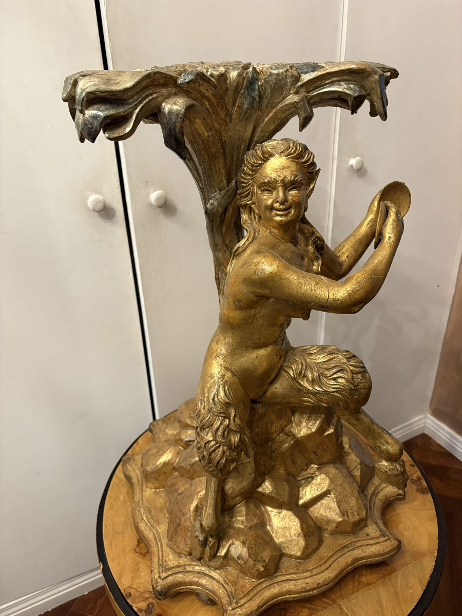 Coppia di sculture (consolle) in legno dorato -photo-3