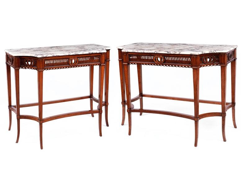 Coppia di Consolle con piano in marmo