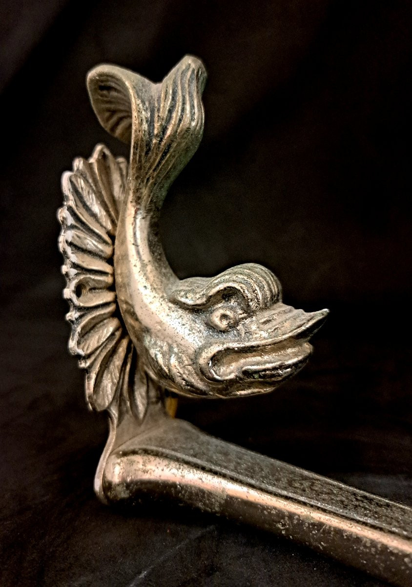 Coppia di appliques in bronzo argentato-photo-4