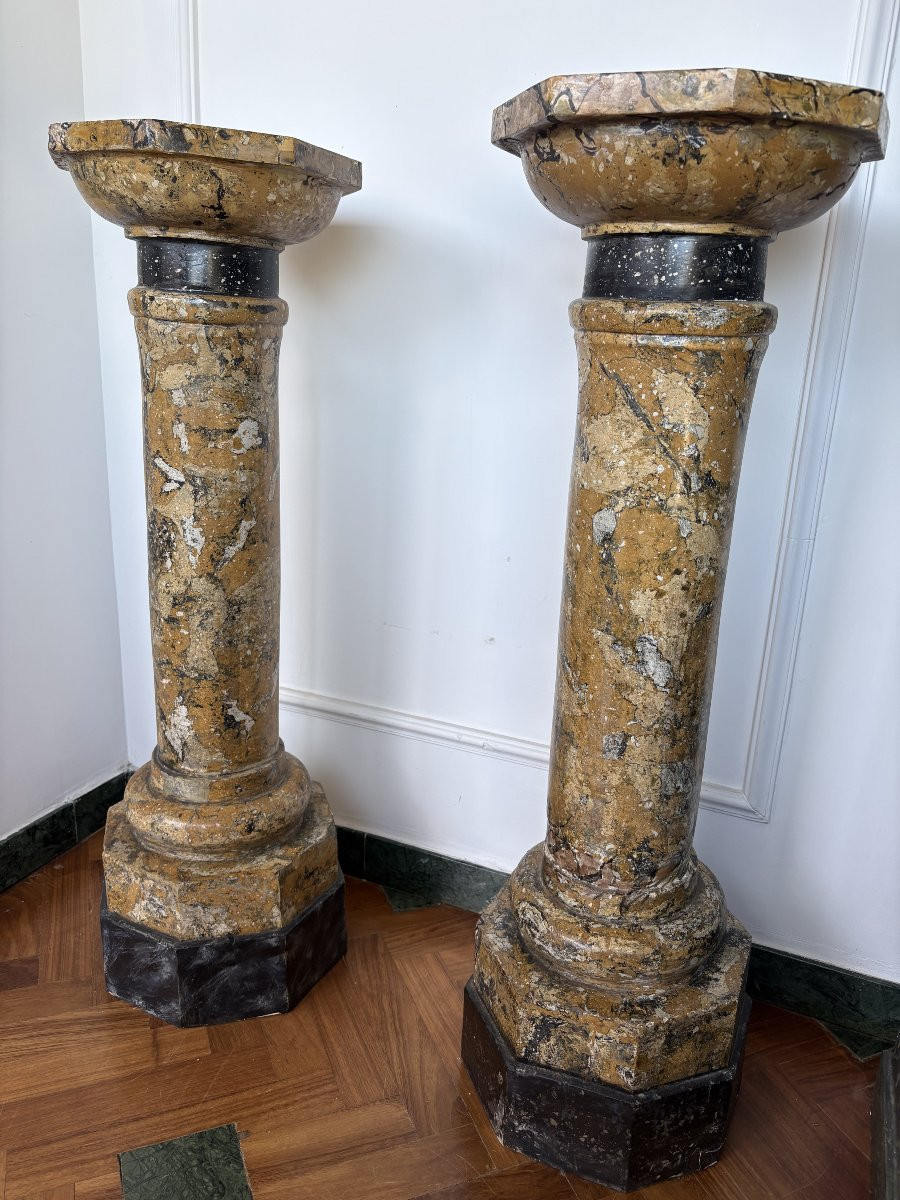 Coppia di colonne in scagliola-photo-3