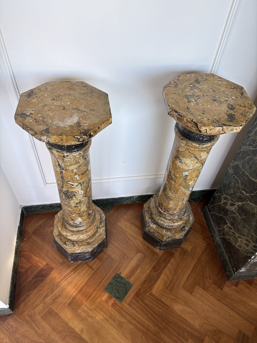 Coppia di colonne in scagliola-photo-4