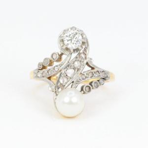 Diamonds And Pearl Belle Epoque Ring